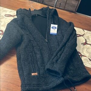 Cozy Black wool  Zip-Up Sweater